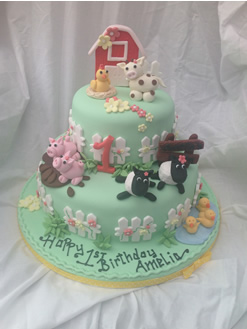 Farmyard Animals Birthday Cake